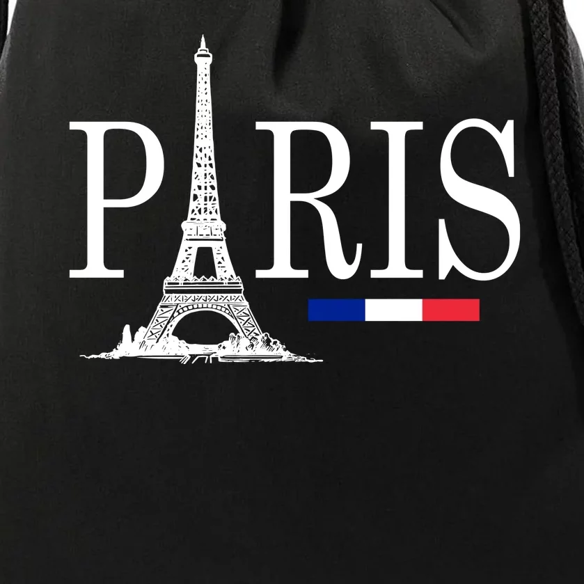 Paris Eiffel Tower Logo Drawstring Bag