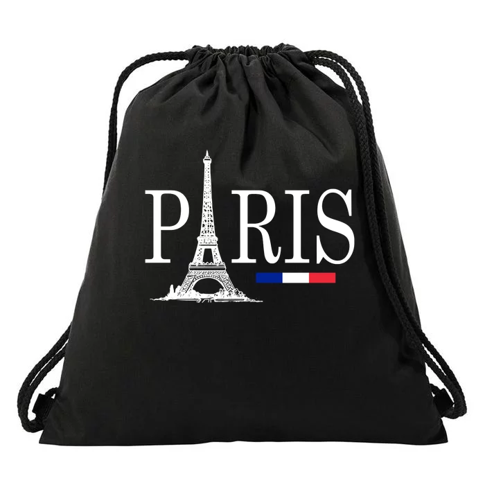 Paris Eiffel Tower Logo Drawstring Bag