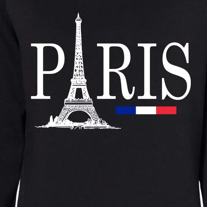 Paris Eiffel Tower Logo Womens California Wash Sweatshirt