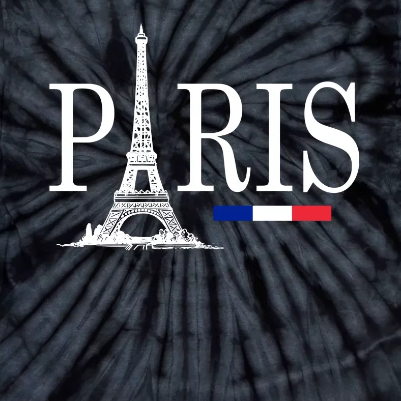 Paris Eiffel Tower Logo Tie-Dye T-Shirt