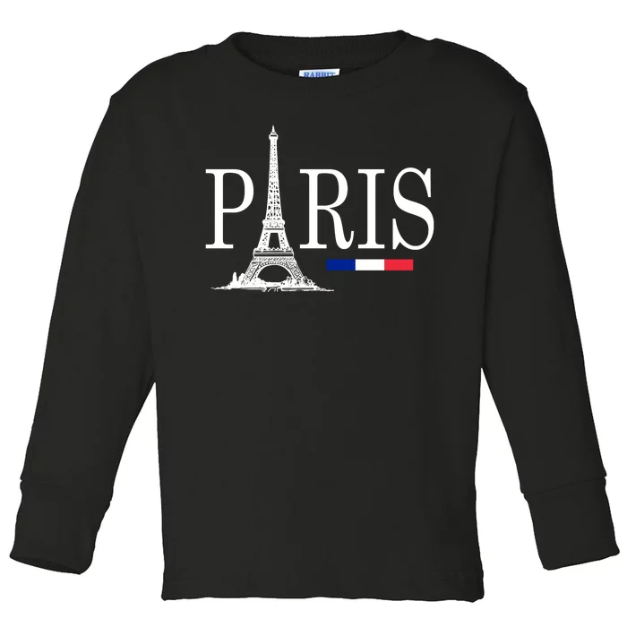 Paris Eiffel Tower Logo Toddler Long Sleeve Shirt