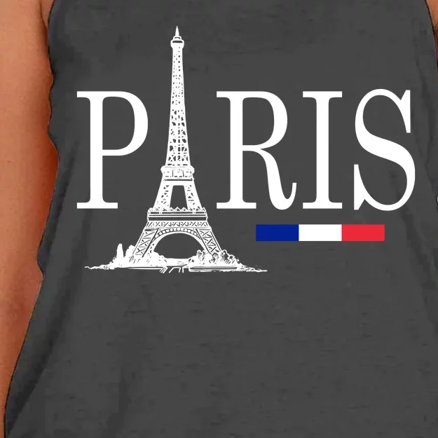 Paris Eiffel Tower Logo Women's Knotted Racerback Tank