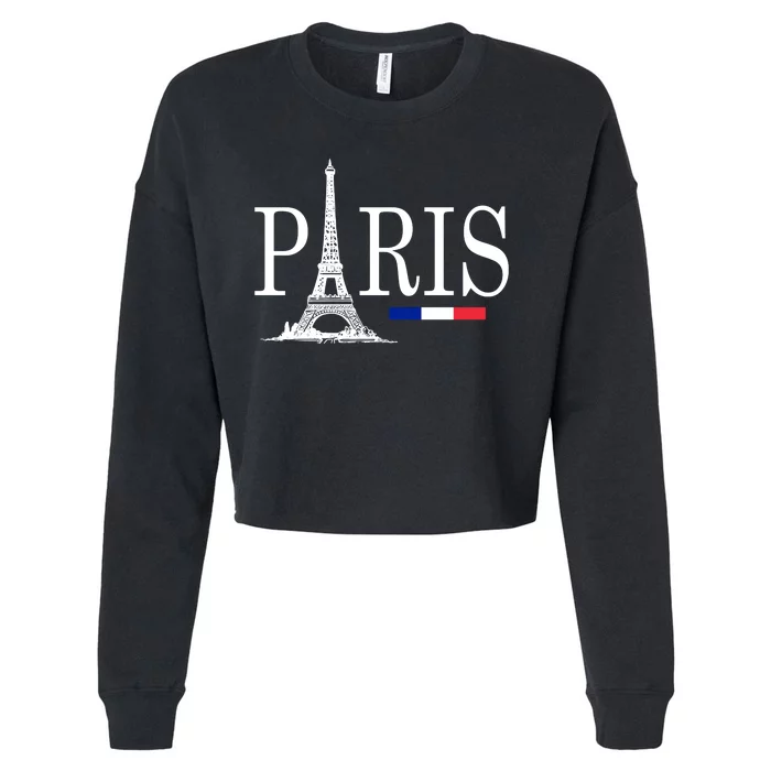 Paris Eiffel Tower Logo Cropped Pullover Crew