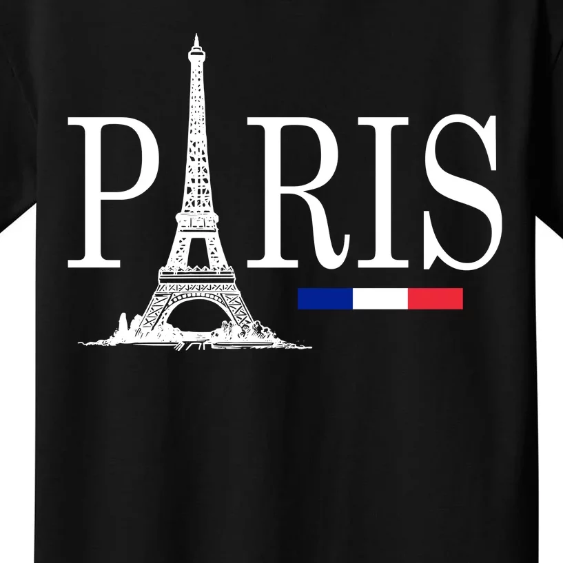 Paris Eiffel Tower Logo Kids T-Shirt