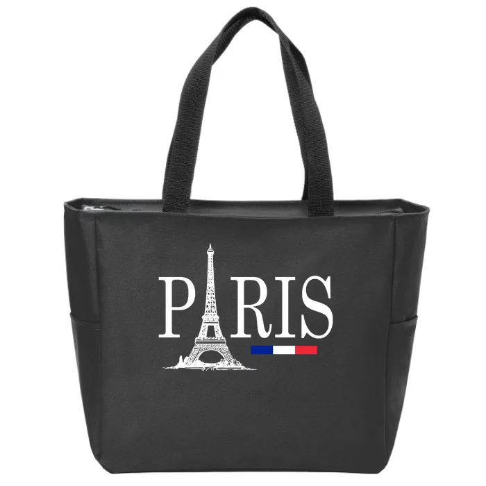 Paris Eiffel Tower Logo Zip Tote Bag