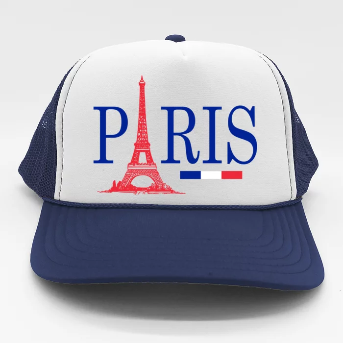 Paris Eiffel Tower Logo Trucker Hat