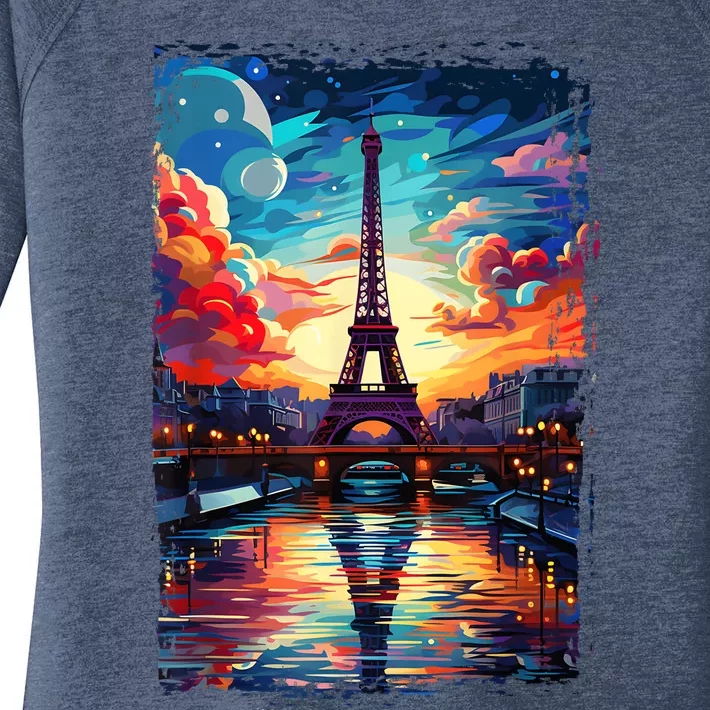 Paris Eiffel Tower I Love Paris Souvenir France Women's Perfect Tri Tunic Long Sleeve Shirt