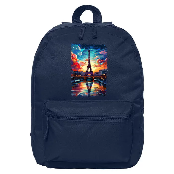 Paris Eiffel Tower I Love Paris Souvenir France 16 in Basic Backpack