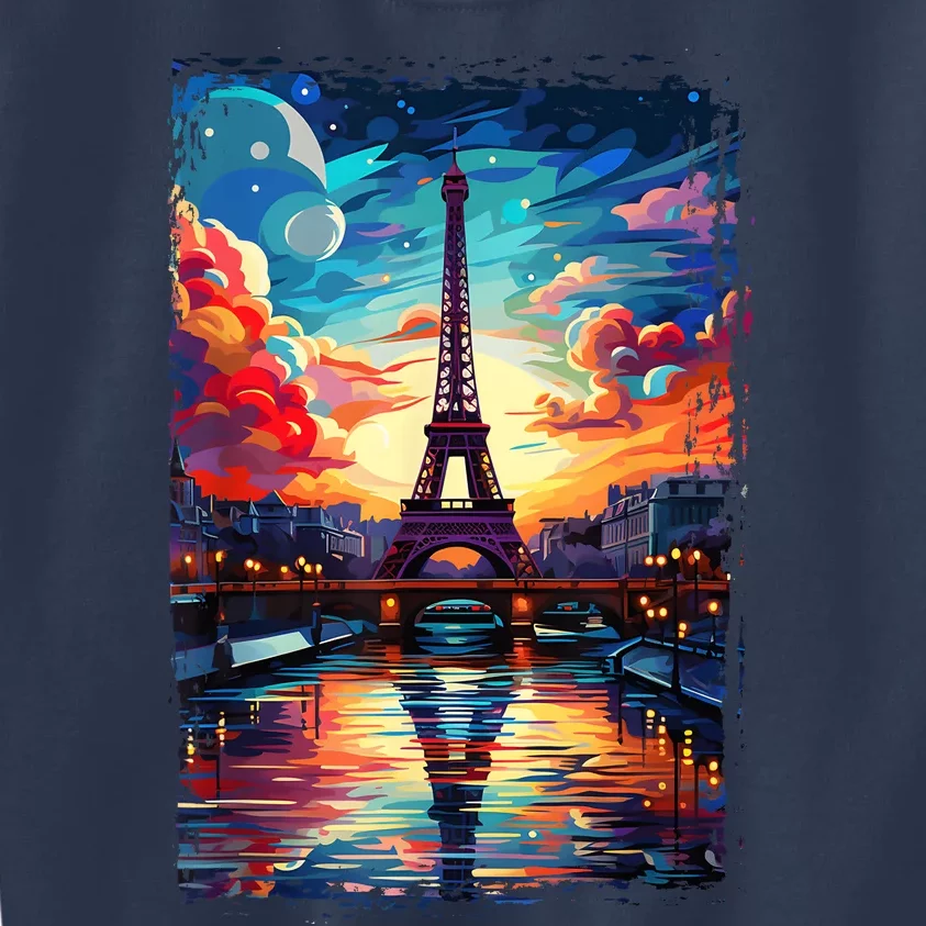 Paris Eiffel Tower I Love Paris Souvenir France Kids Sweatshirt