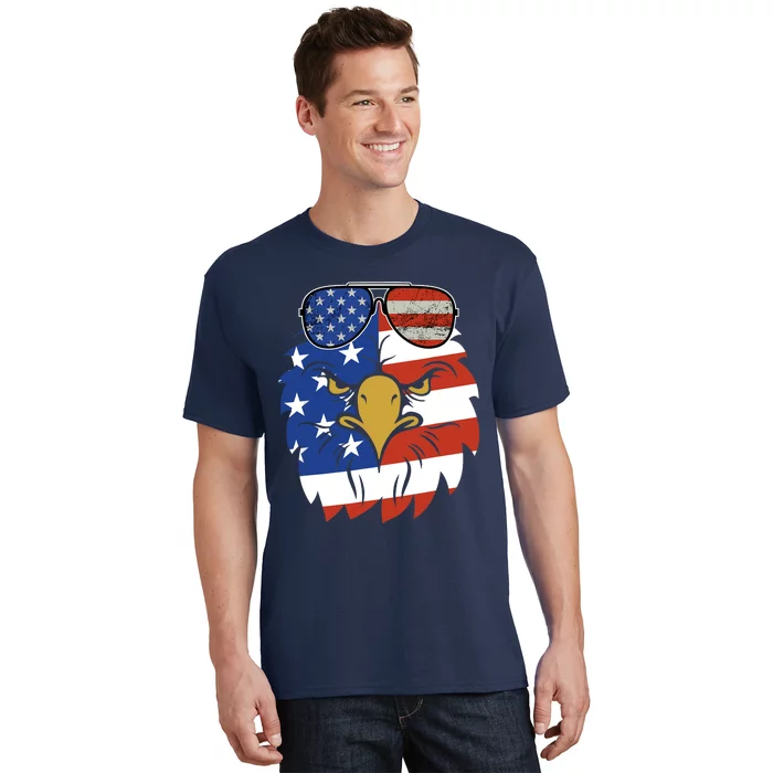 Patriotic Eagle Tee - 4th of July Sunglass USA American Flag T-Shirt