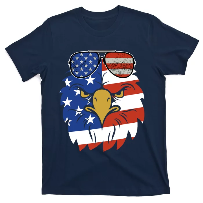 Patriotic Eagle Tee - 4th of July Sunglass USA American Flag T-Shirt