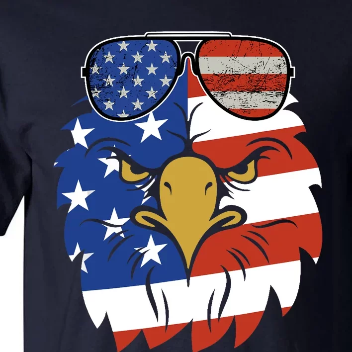 Patriotic Eagle Tee - 4th of July Sunglass USA American Flag Tall T-Shirt