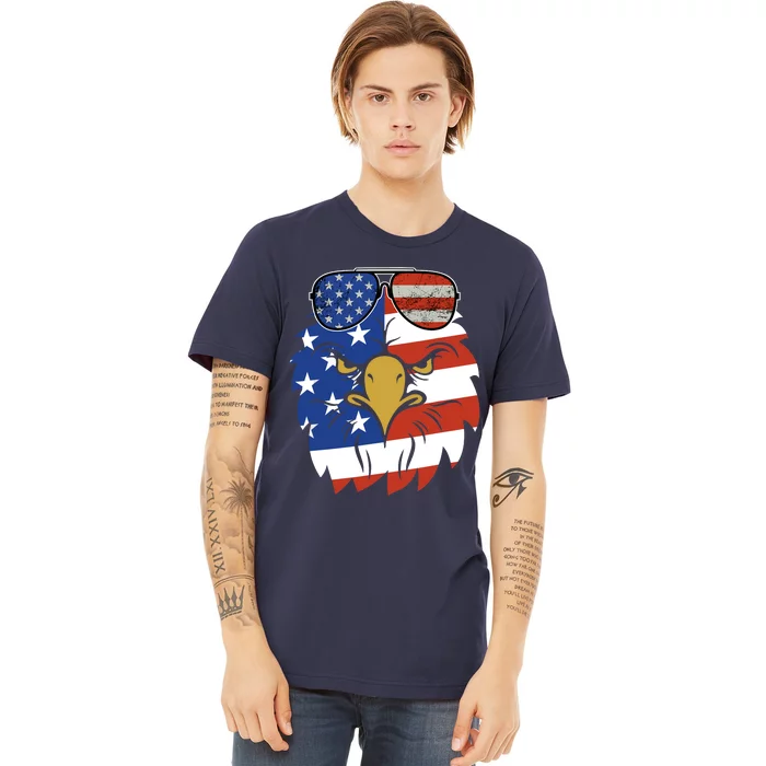 Patriotic Eagle Tee - 4th of July Sunglass USA American Flag Premium T-Shirt