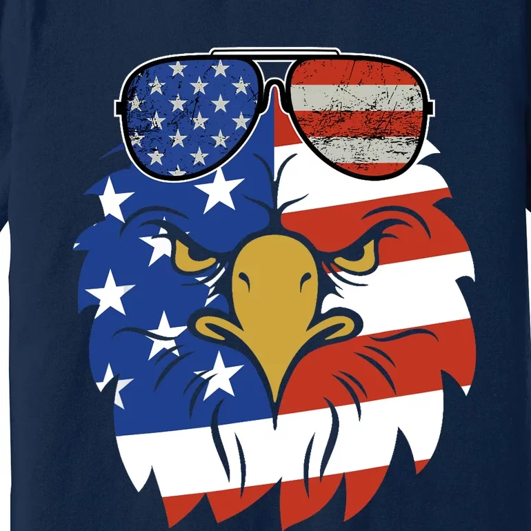 Patriotic Eagle Tee - 4th of July Sunglass USA American Flag Premium T-Shirt