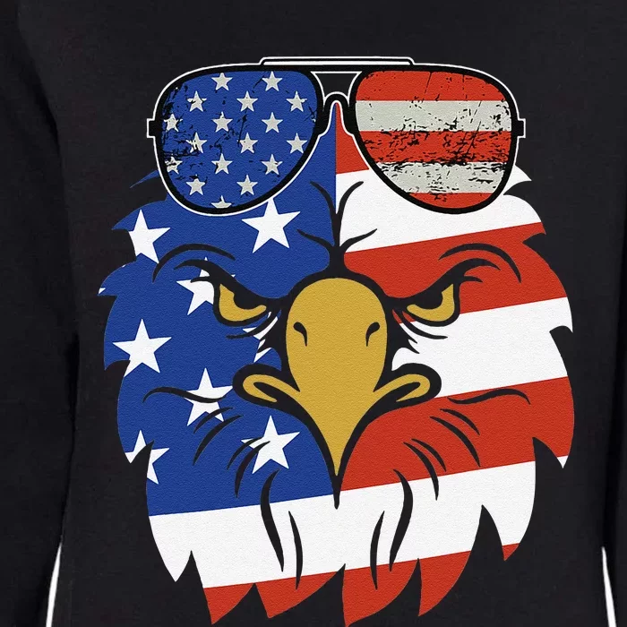 Patriotic Eagle Tee 4th of July Sunglass USA American Flag Womens California Wash Sweatshirt