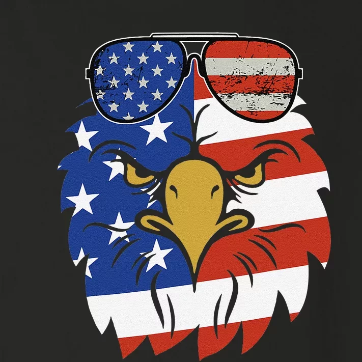 Patriotic Eagle Tee 4th of July Sunglass USA American Flag Toddler Long Sleeve Shirt