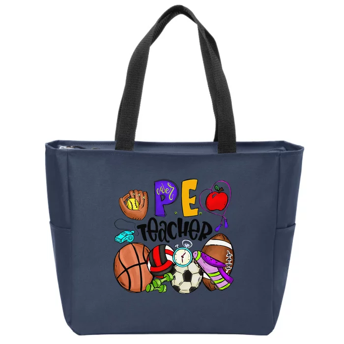 Physical Education Teacher Pe Teacher Back To School Zip Tote Bag