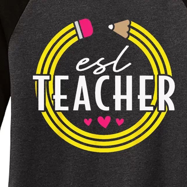 Proud ESL Teacher English as a Second Language Women's Tri-Blend 3/4-Sleeve Raglan Shirt