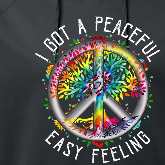 Peaceful EasyFeeling Tie Dye Hippie 1960s Vibes Performance Fleece Hoodie