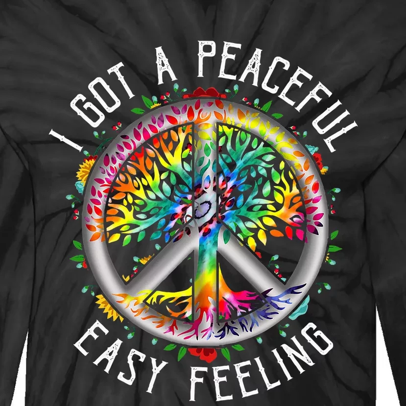 Peaceful EasyFeeling Tie Dye Hippie 1960s Vibes Tie-Dye Long Sleeve Shirt