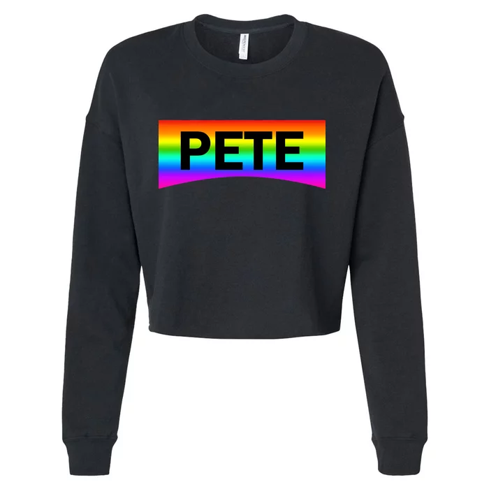 Pete Buttigieg LGBT Rainbow Cropped Pullover Crew