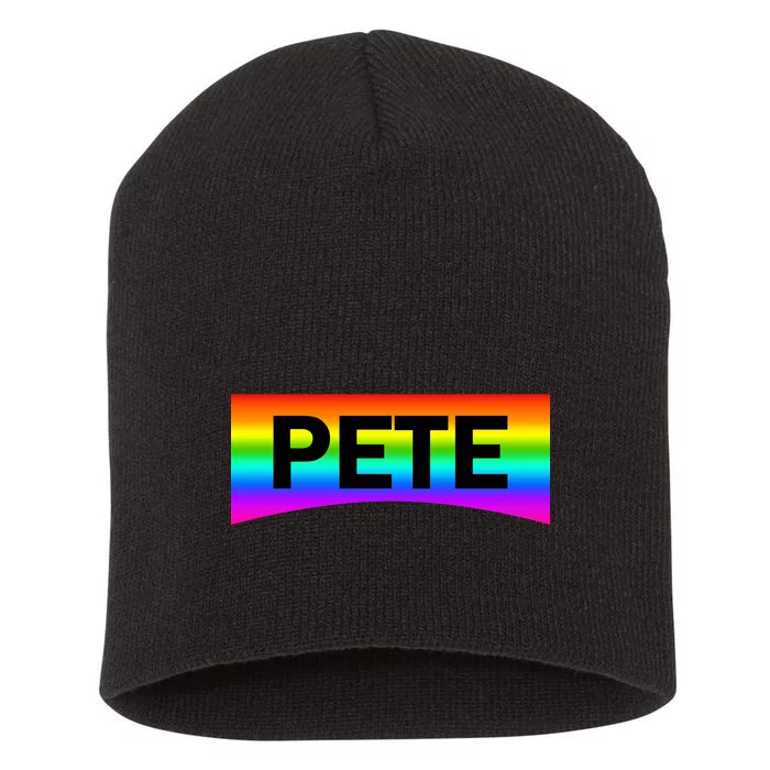 Pete Buttigieg LGBT Rainbow Short Acrylic Beanie