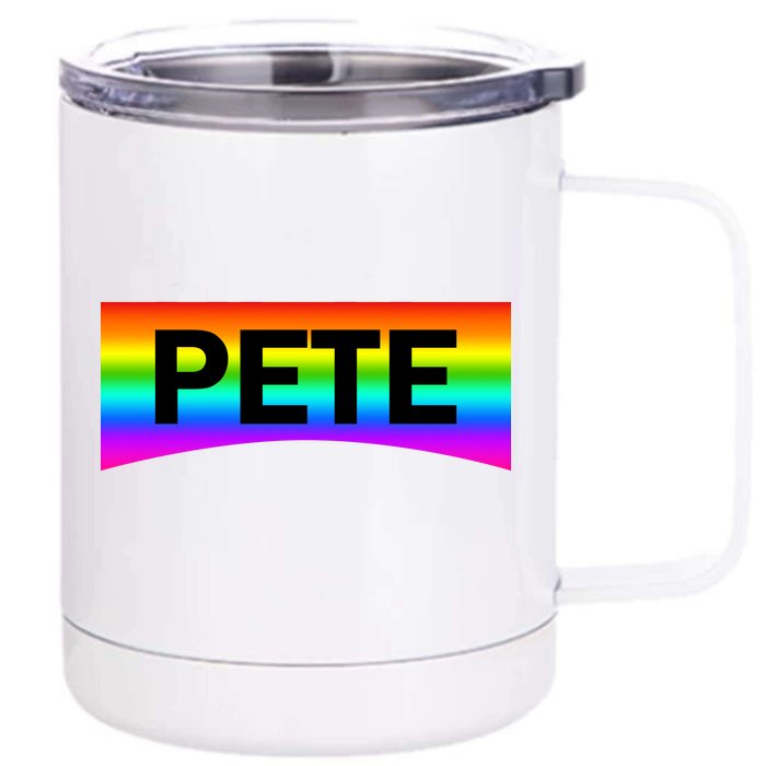 Pete Buttigieg LGBT Rainbow Front & Back 12oz Stainless Steel Tumbler Cup