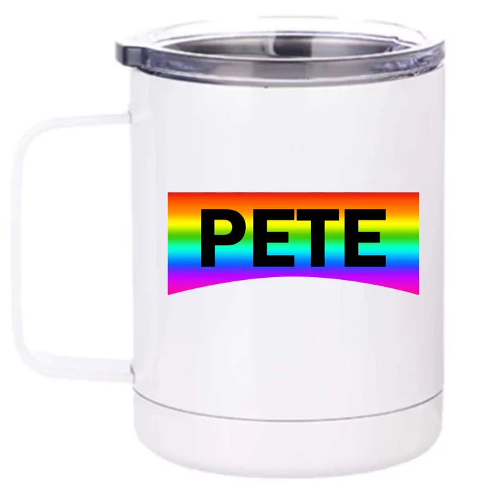 Pete Buttigieg LGBT Rainbow Front & Back 12oz Stainless Steel Tumbler Cup