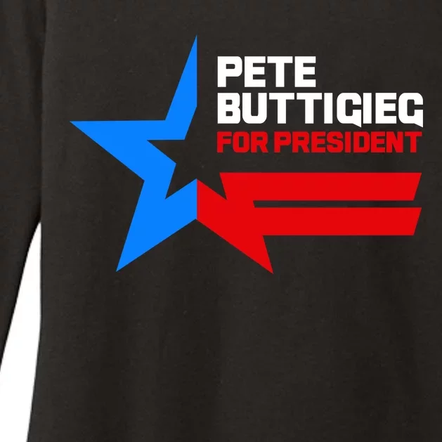 Pete Buttigieg Presidential Star Womens CVC Long Sleeve Shirt