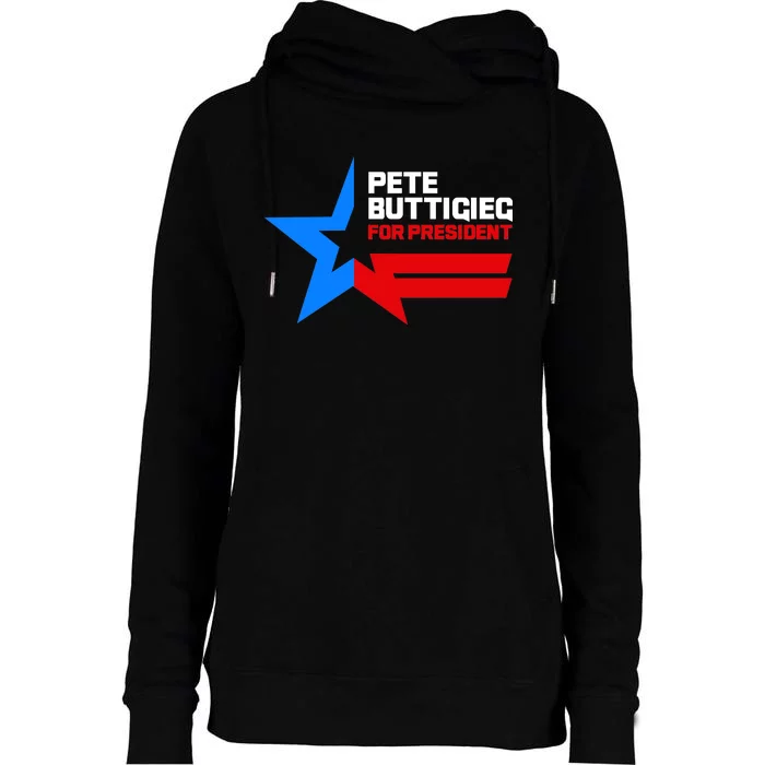 Pete Buttigieg Presidential Star Womens Funnel Neck Pullover Hood