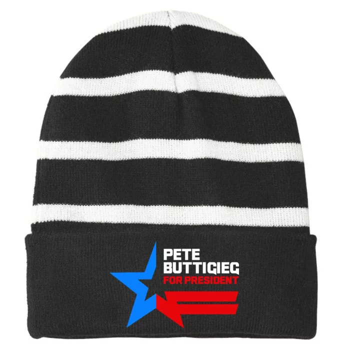 Pete Buttigieg Presidential Star Striped Beanie with Solid Band