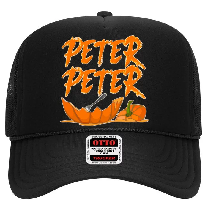 Peter Peter Pumpkin Eater- Pumpkin Face High Crown Mesh Trucker Hat