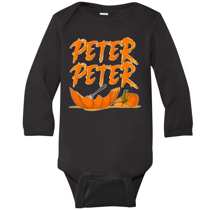 Peter Peter Pumpkin Eater- Pumpkin Face Baby Long Sleeve Bodysuit