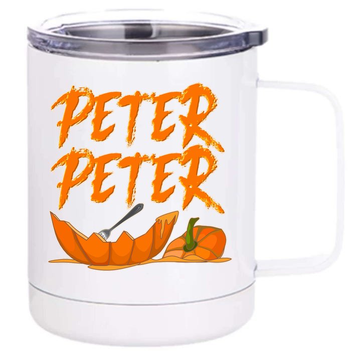 Peter Peter Pumpkin Eater- Pumpkin Face Front & Back 12oz Stainless Steel Tumbler Cup