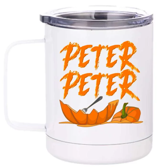 Peter Peter Pumpkin Eater- Pumpkin Face Front & Back 12oz Stainless Steel Tumbler Cup