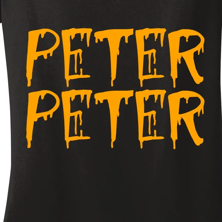 Peter Peter Pumpkin Eater Couples Halloween Costume Women's V-Neck T-Shirt