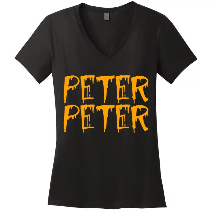 Peter Peter Pumpkin Eater Couples Halloween Costume Women's V-Neck T-Shirt