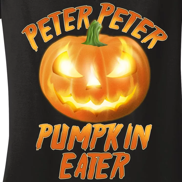 Peter Peter Pumpkin Eater Jack-o-lantern Women's V-Neck T-Shirt