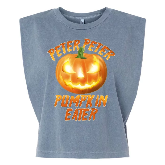 Peter Peter Pumpkin Eater Jack-o-lantern Garment-Dyed Women's Muscle Tee