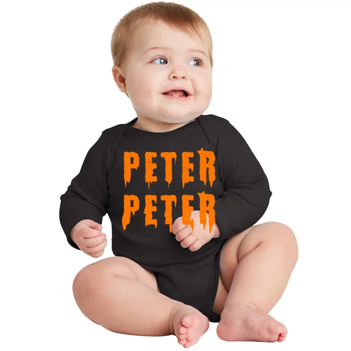 Peter Peter Spooky Halloween Funny Baby Long Sleeve Bodysuit