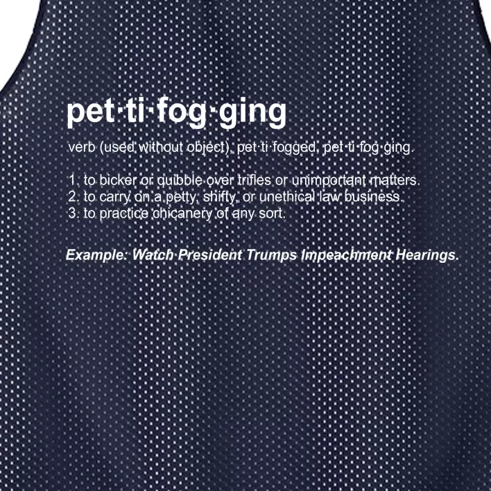 Pettifogging Impeachment Hearings Mesh Reversible Basketball Jersey Tank