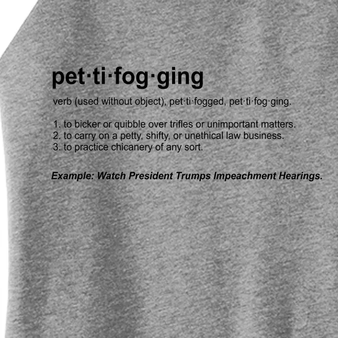 Pettifogging Impeachment Hearings Women’s Perfect Tri Rocker Tank