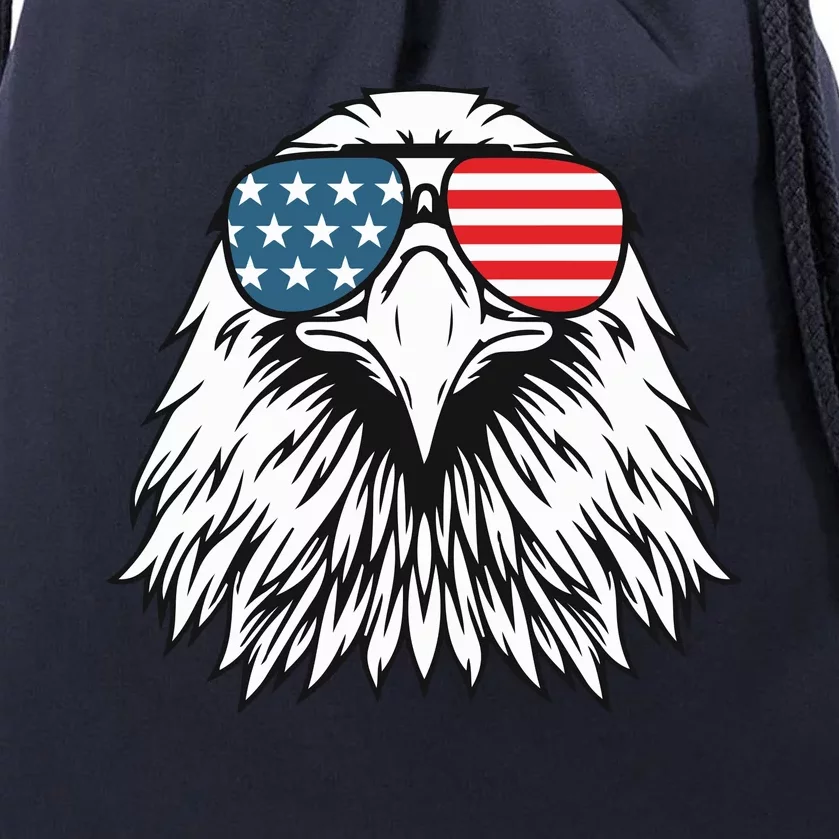 Patriotic Eagle USA Flag 4th Of July Drawstring Bag