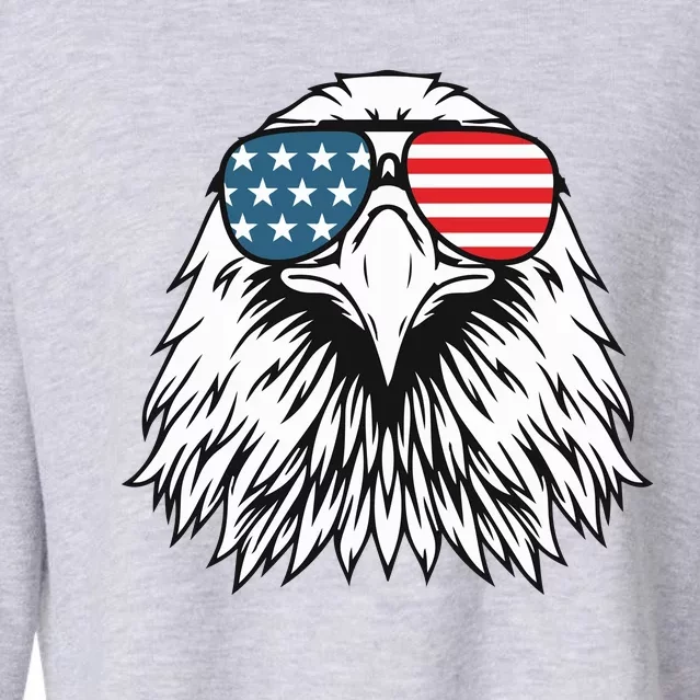 Patriotic Eagle USA Flag 4th Of July Cropped Pullover Crew