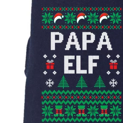 Papa Elf Ugly Christmas Doggie 3-End Fleece Hoodie