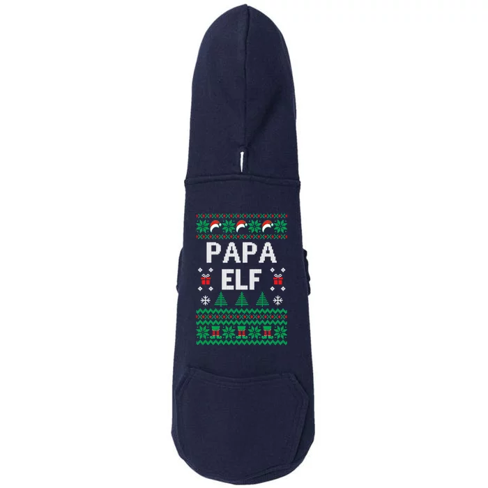 Papa Elf Ugly Christmas Doggie 3-End Fleece Hoodie