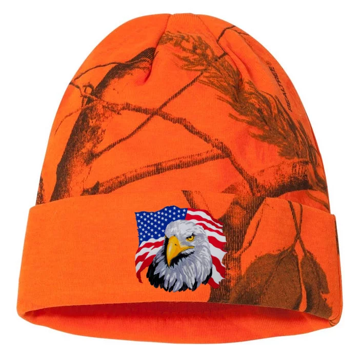 Patriotic Eagle USA American Flag Kati - 12in Camo Beanie