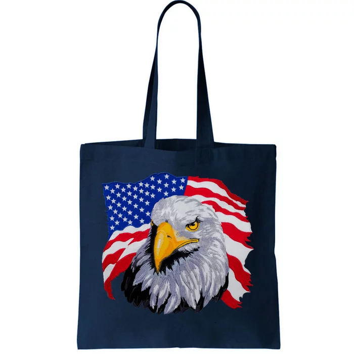 Patriotic Eagle USA American Flag Tote Bag