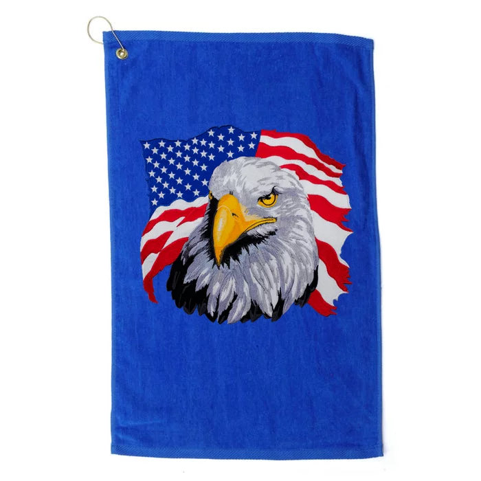 Patriotic Eagle USA American Flag Platinum Collection Golf Towel