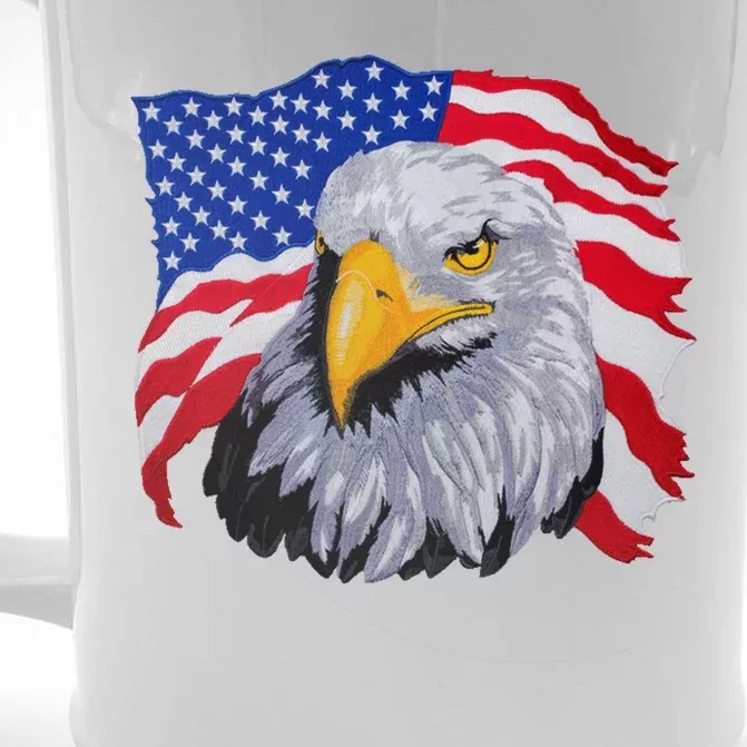 Patriotic Eagle USA American Flag Front & Back Beer Stein